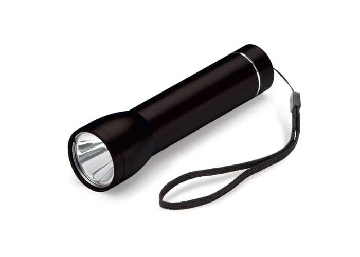 USB LED flashlight with integrated 2,200 mAh power bank