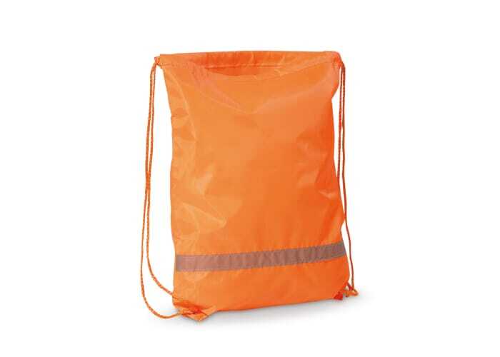 Sac de sport en polyester 210D 34 x 42 cm avec bande réfléchissante