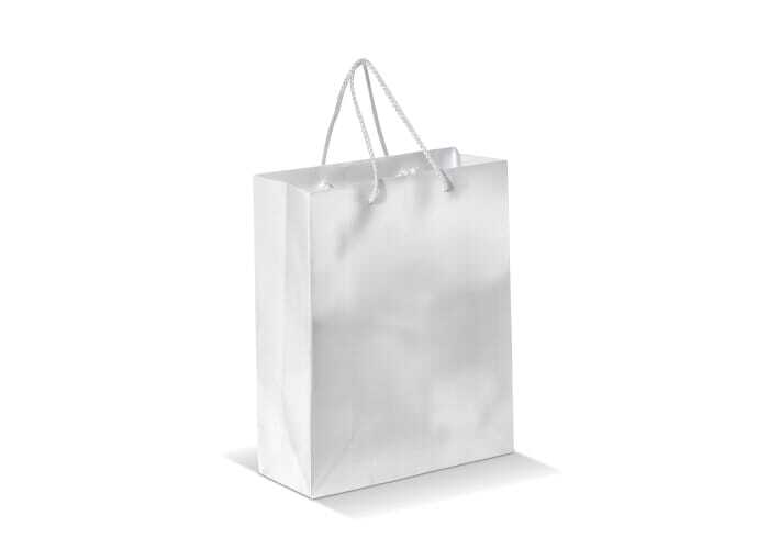 Carrier bag made of laminated paper with rope handles 24 x 30 cm
