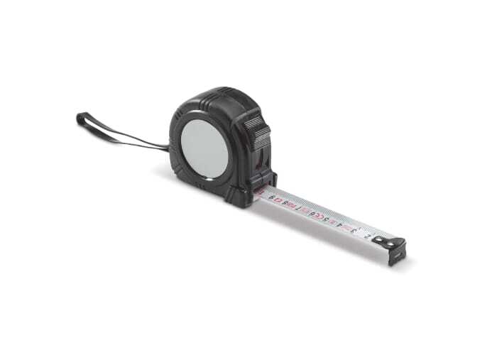Roll-up measuring tape 3 meters plastic/metal with belt clip