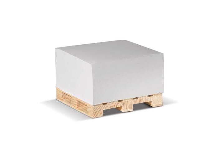 Carrés de notes 420 feuilles de papier sans bois 10 x 10 x 5 cm sur palette en bois