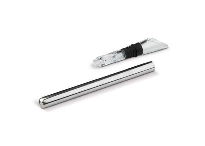 Tige de refroidissement du vin en acier inoxydable/silicone avec bec verseur