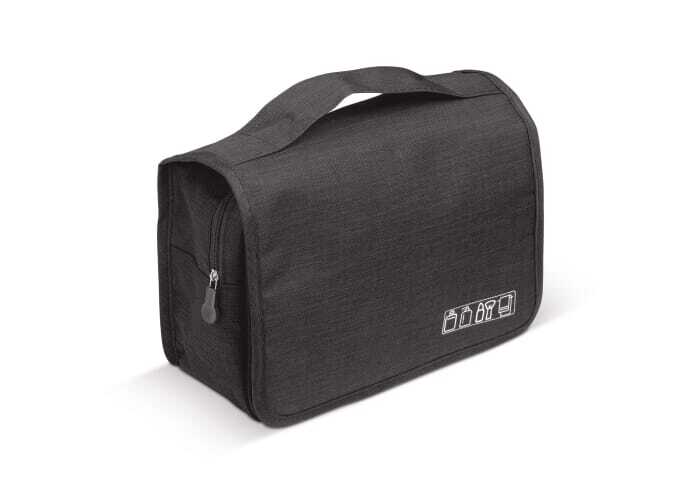 Trousse de toilette en polyester 22 x 17 cm avec crochet pour l'accrocher partout