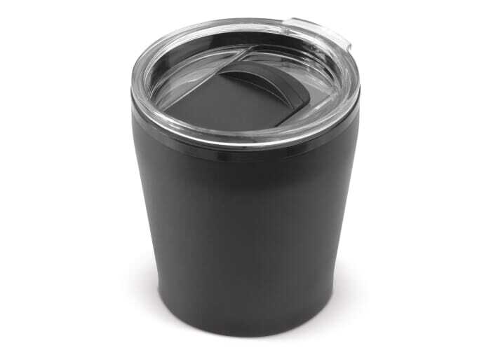 Stainless steel/plastic vacuum mug 180 ml with leak-proof lid