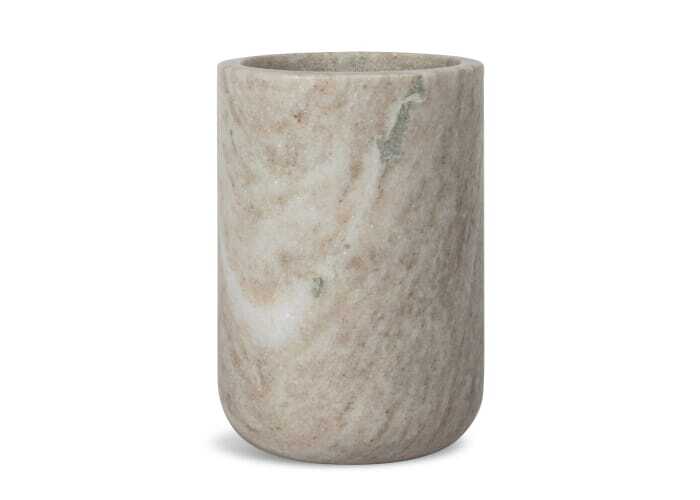 Travertine marble bottle cooler Ø 12.5 x 17 cm