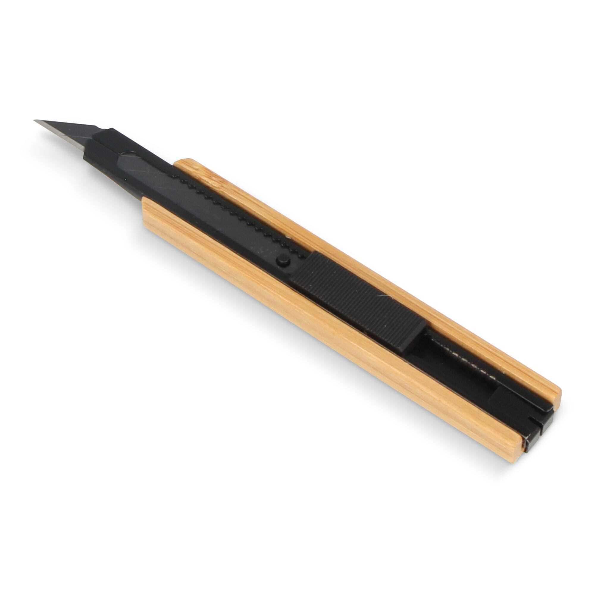 Kartonmesser aus Edelstahl und Bambus 13 x 2 cm