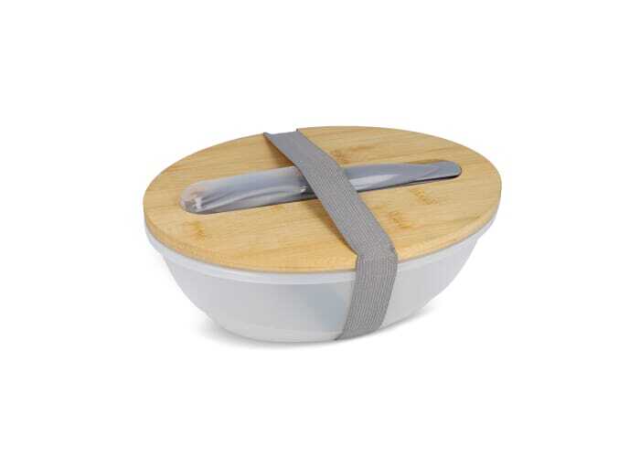 Boîte à lunch en bambou/PP recyclé 1 l avec couverts