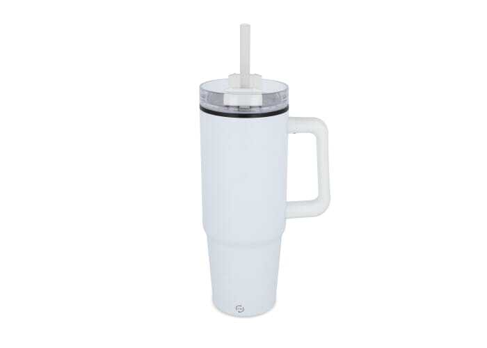 Insulated cup made of stainless steel/recycled plastic 800 ml with straw