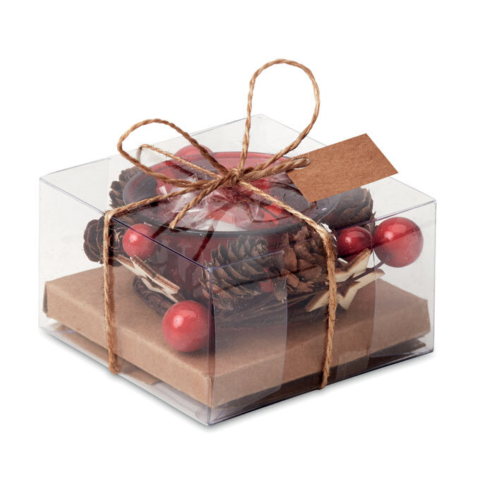 Photophore en verre 6 x 4 cm avec décor de Noël