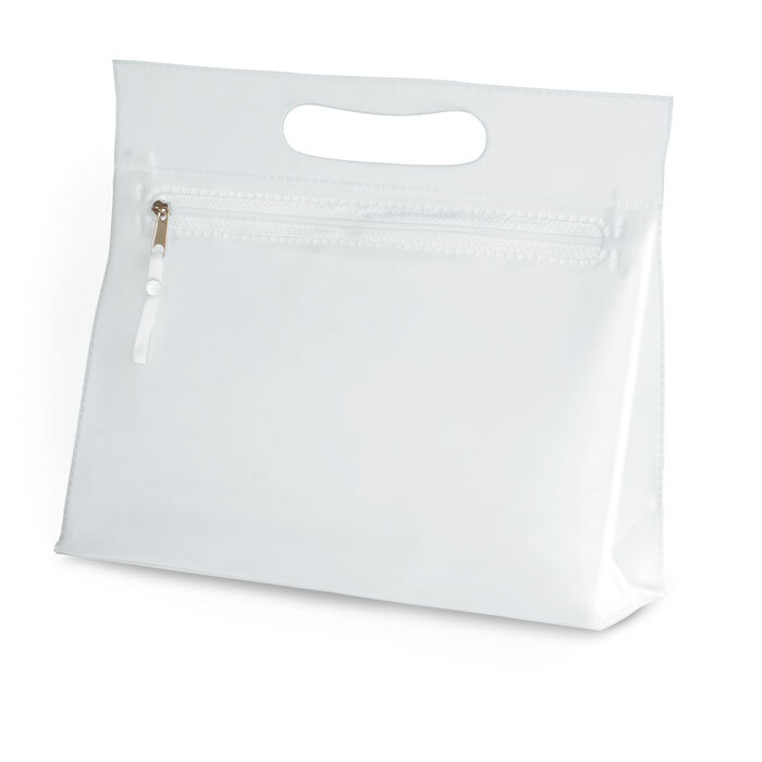 Trousse de toilette en PVC 24 x 20 cm 2,3 l aspect givré avec anse