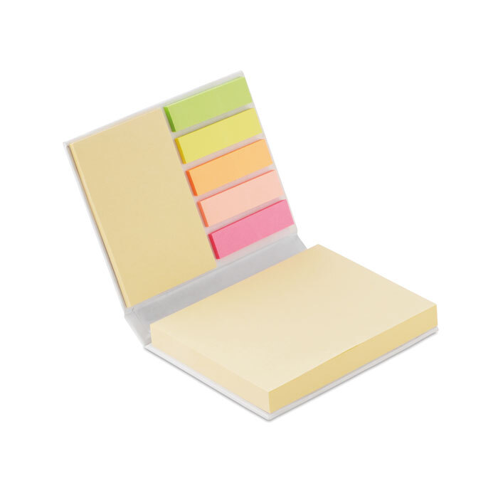 Set de notes adhésives couverture rigide en carton kraft 10,5 x 8 cm