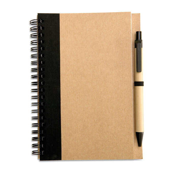 Notizbuch A5 Softcover aus recyceltem Karton inkl. Kugelschreiber