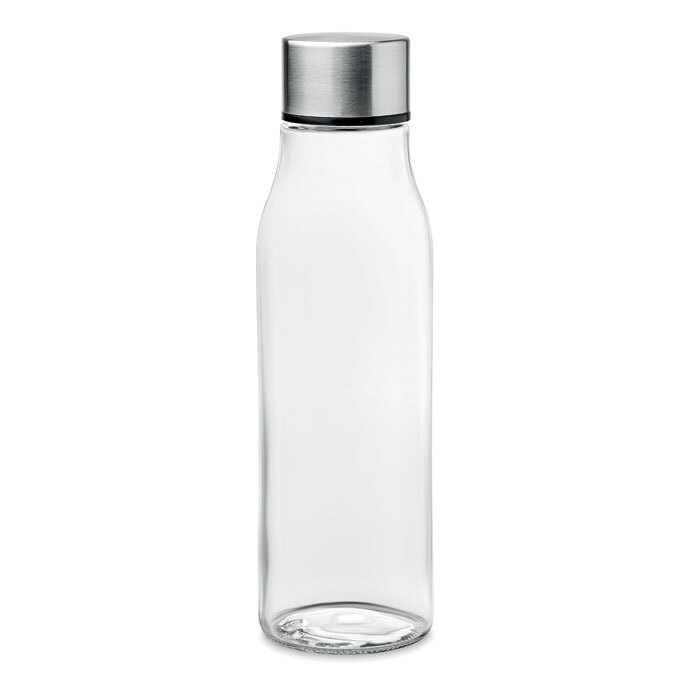 Glass drinking bottle 0.5 l with stainless steel lid