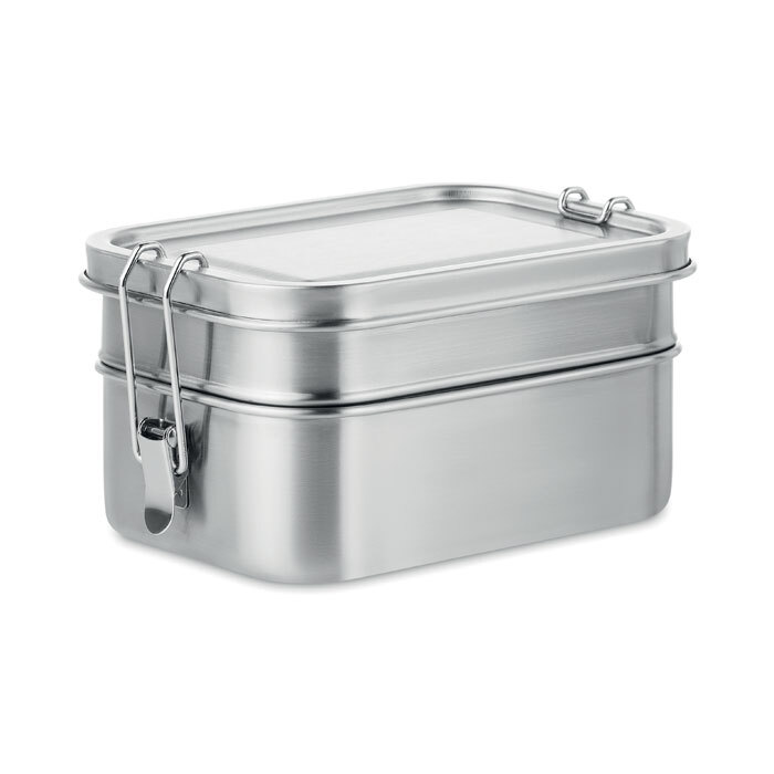 Lunchbox aus Edelstahl 16 x 11,5 x 8 cm mit 2 Ebenen
