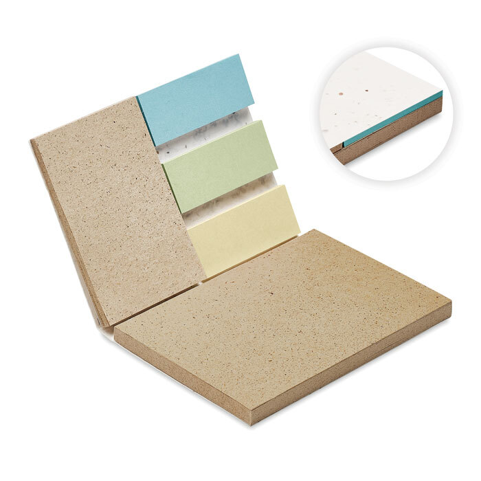 Notes repositionnables Set combiné couverture souple papier herbe et graines 10 x 7,2 cm