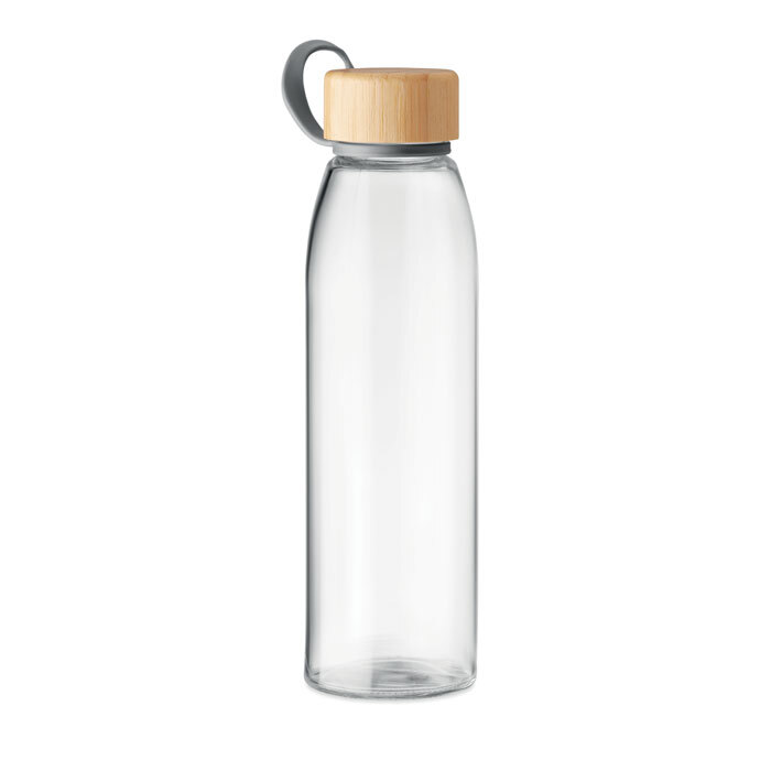 Soda-lime glass drinking bottle 0.5 l with bamboo lid