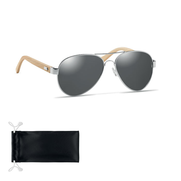 Bamboo sunglasses with colored lenses with UV400 protection