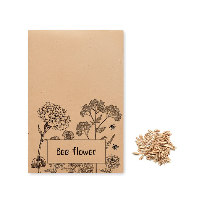 Samentüte aus Papier mit Wildblumen-Samenmischung 10,5 x 6,5 cm