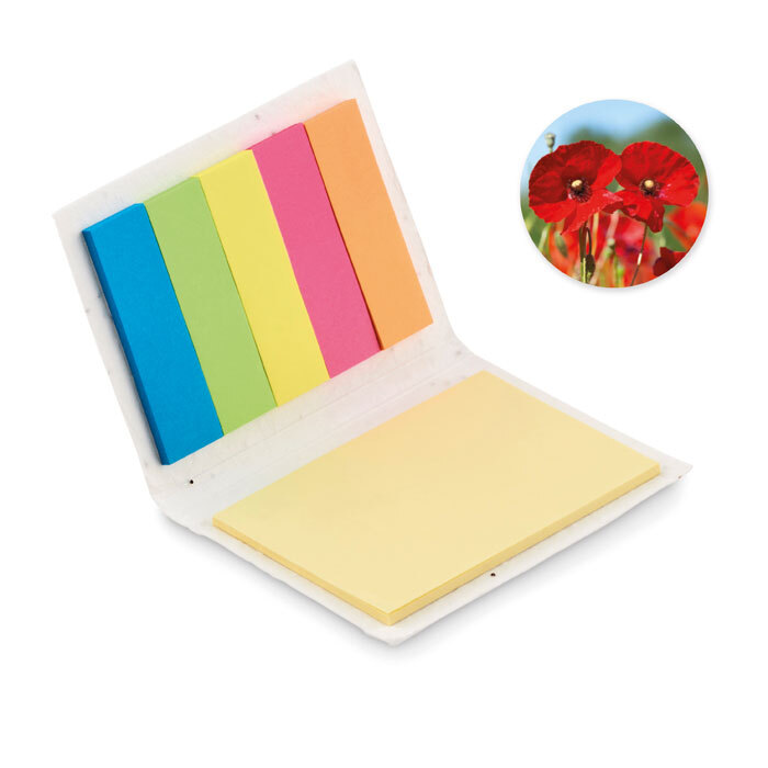 Notes repositionnables Set combiné couverture souple papier herbe et graines 8,5 x 6 cm