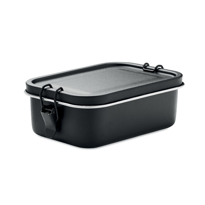 Lunchbox aus Edelstahl 750 ml 16 x 11,5 x 5 cm mit Halteklammern