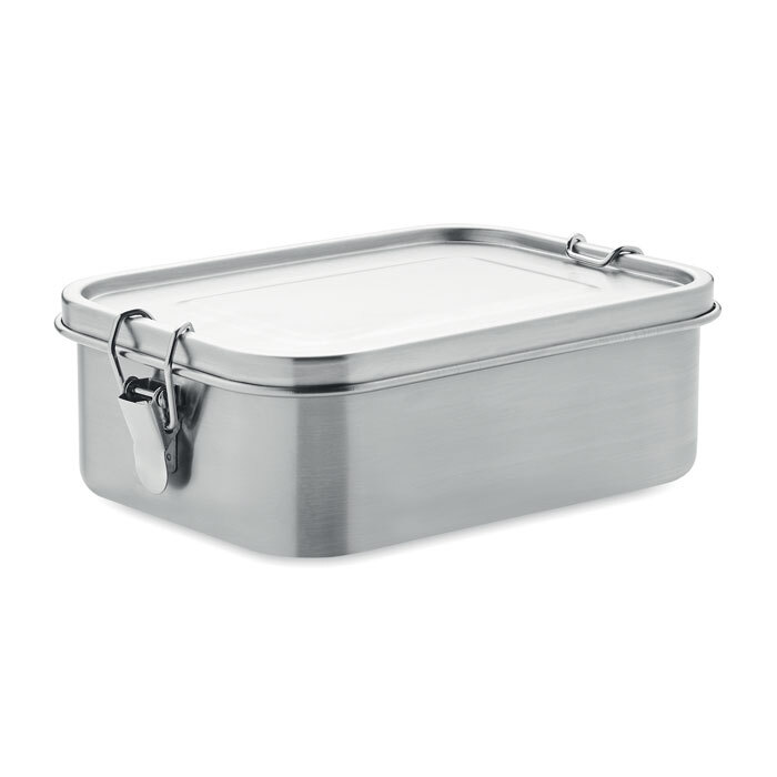 Lunchbox aus Edelstahl 1,2 l mit Halteklammern