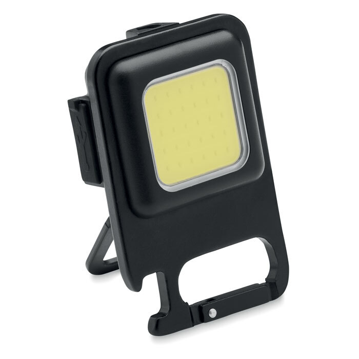 USB COB-Taschenlampe aus Aluminium mit Magnet und Karabiner 800 Lumen