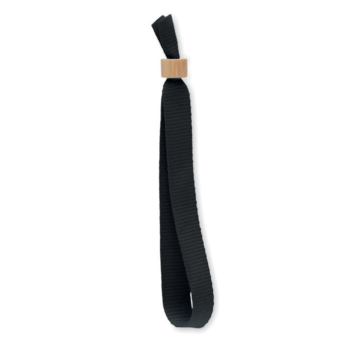 Event wristband made from recycled plastic with bamboo ring