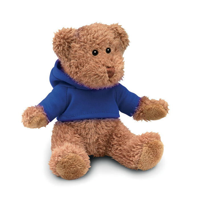 Plush toy bear made of PET 13 x 15 cm with hoodie