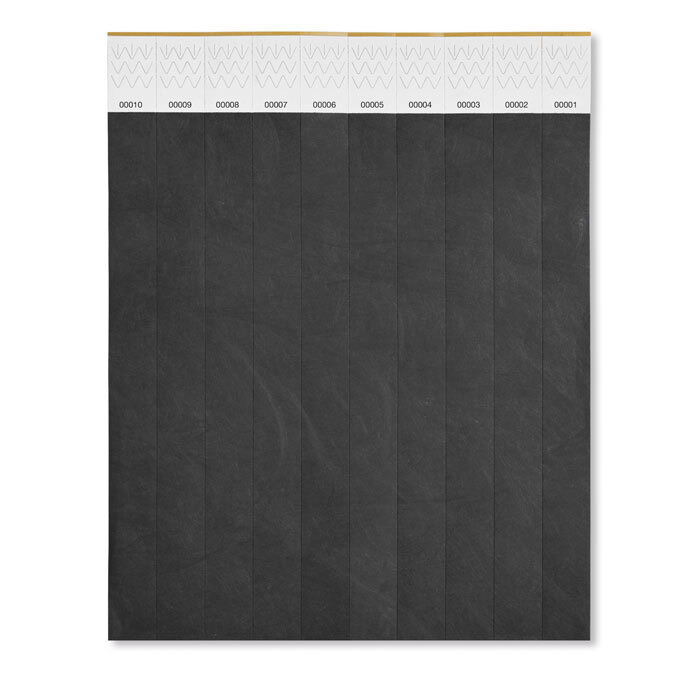 Event wristband sheet of 10 pieces
