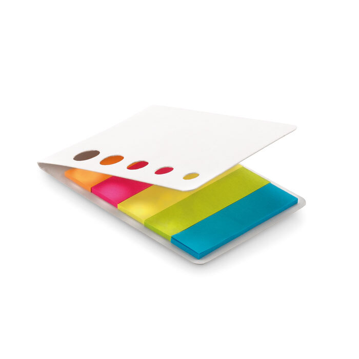 Set de marqueurs couverture souple en papier 8 x 5 cm avec 5 couleurs fluorescentes