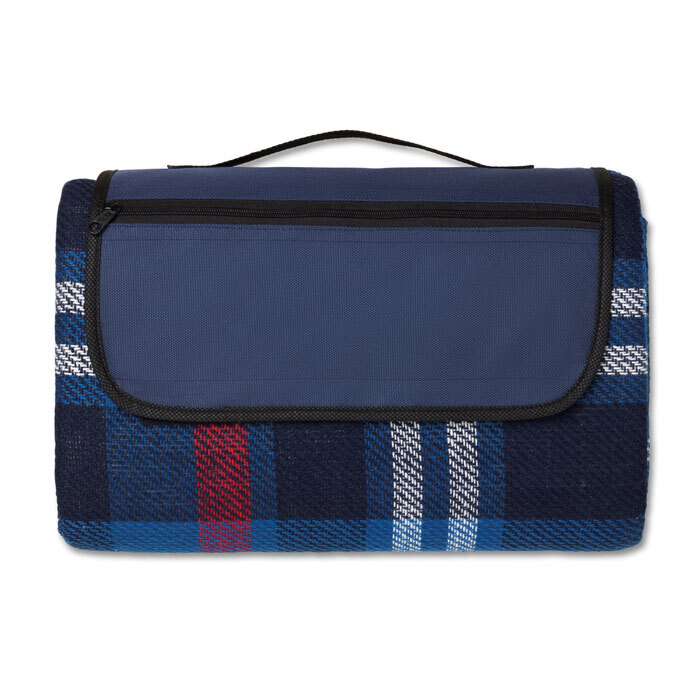 Faltbare Picknickdecke aus PET-Polyester 120 x 150 cm mit Acryl-Rückseite