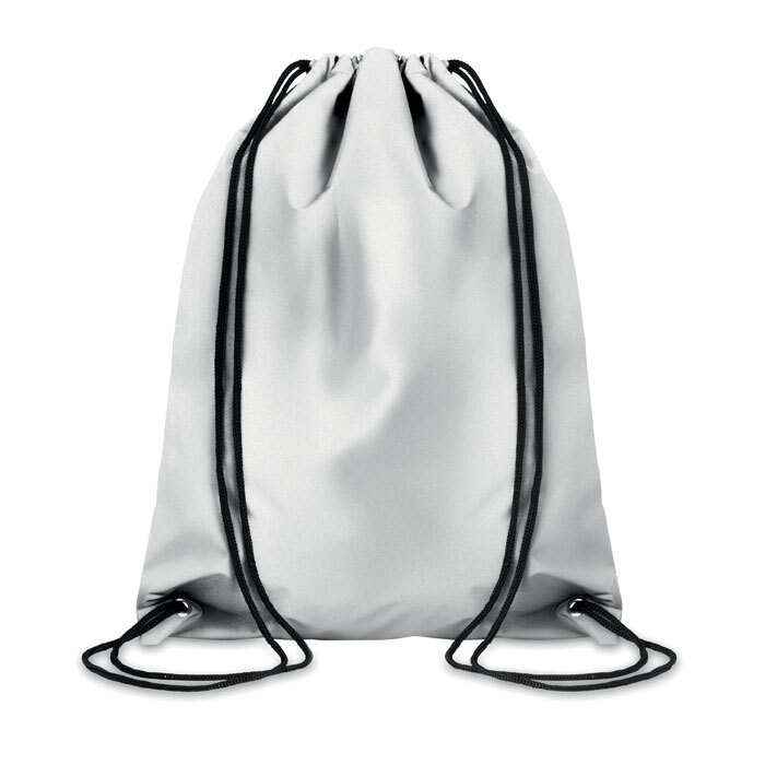 Sac de sport polyester 30 x 40 cm réfléchissant avec cordon de serrage