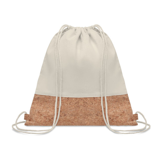 Sac de sport en coton avec empiècement en liège 160 g/m