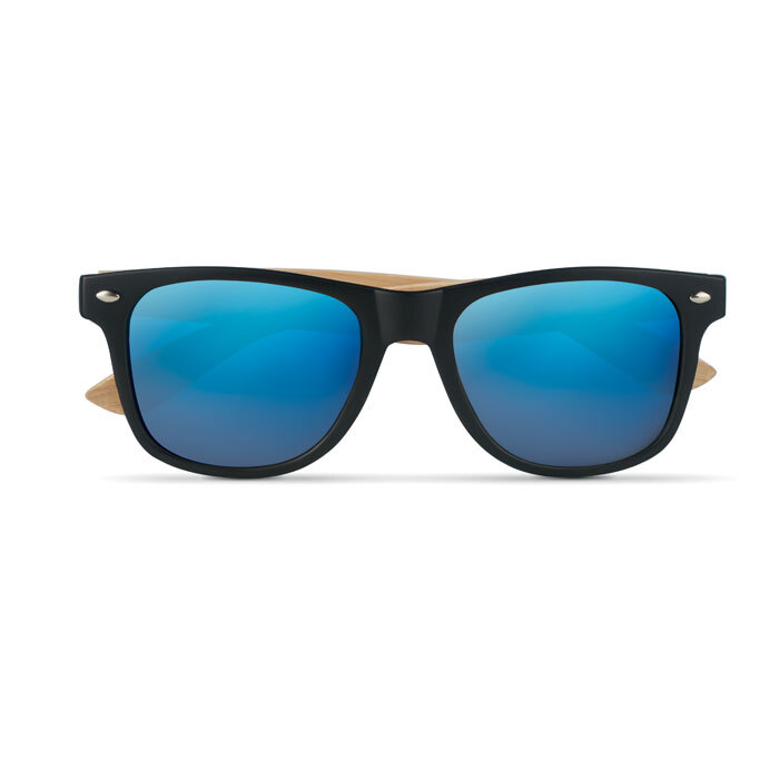 Plastic sunglasses with bamboo temples UV400 protection