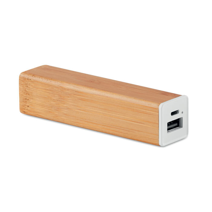 USB power bank made of bamboo 2,200 mAh output DC5V/1A