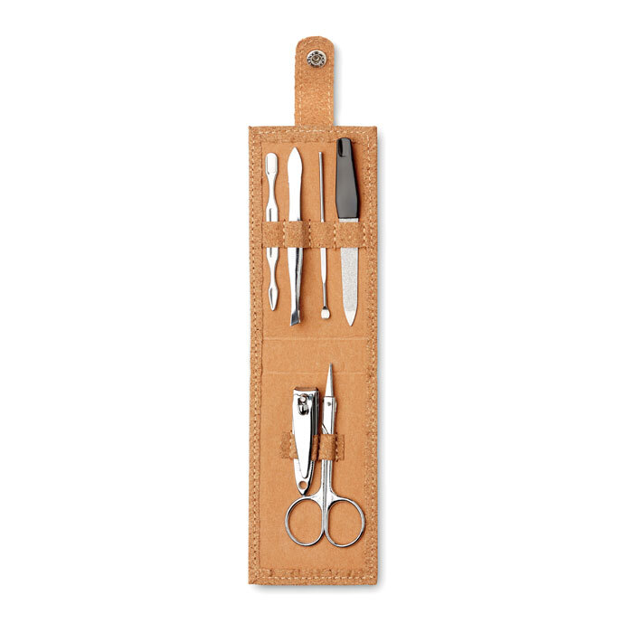 6-piece manicure set in case with cork finish