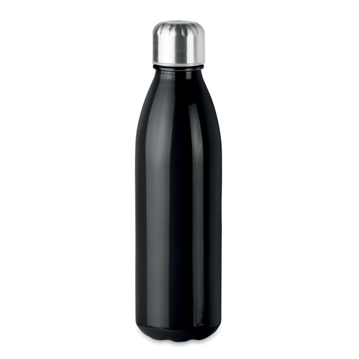 Glass drinking bottle 0.65 l with stainless steel cap