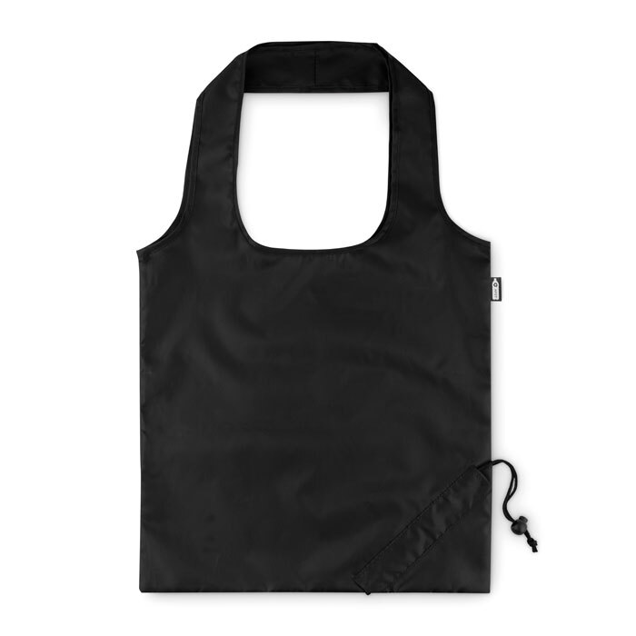 Sac à provisions pliable en PET recyclé 190T 38 x 40 cm avec cordon de serrage
