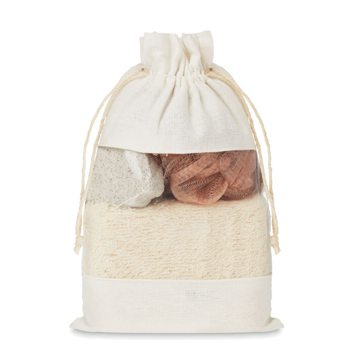 3-piece bath set in jute bag