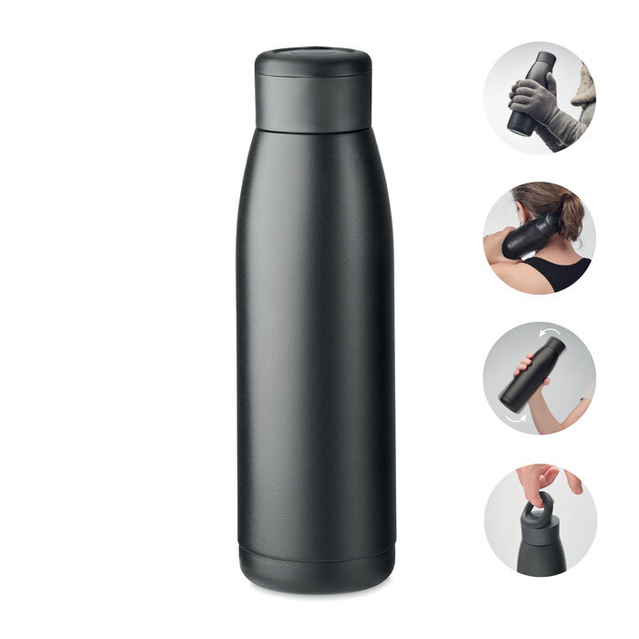 Temperatur-Switch Flasche aus recyceltem Edelstahl 0,4 l mit Silikon-Ring
