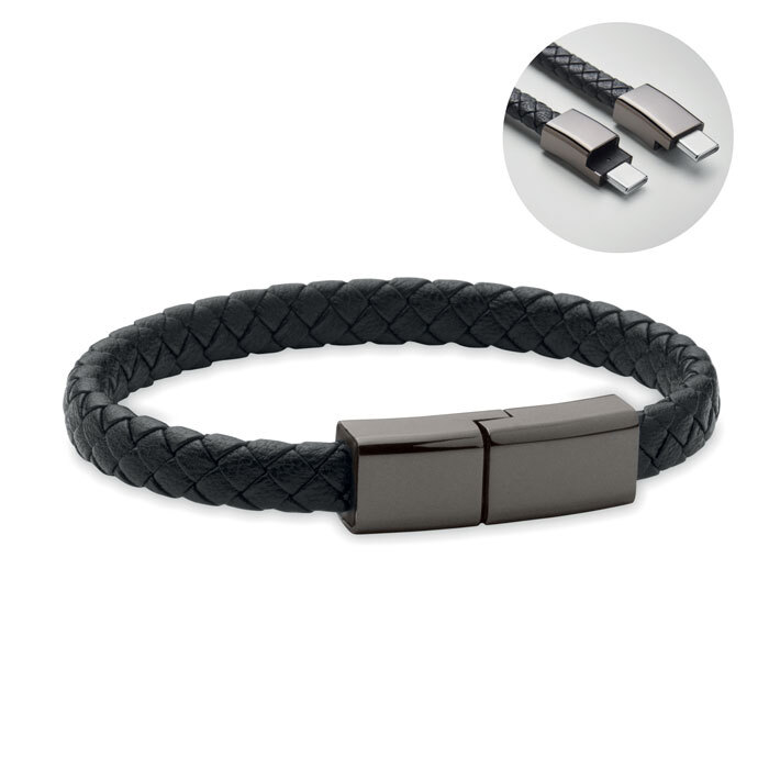 Wristband with integrated charging cable 60W Type-C to Type-C 21 cm circumference