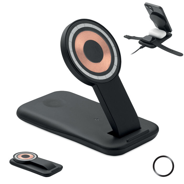 3 in 1 charging station incl. charging station, smartphone holder and smartwatch charger