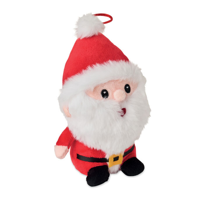 Peluche Père Noël en polyester à suspendre, 15 x 7 cm