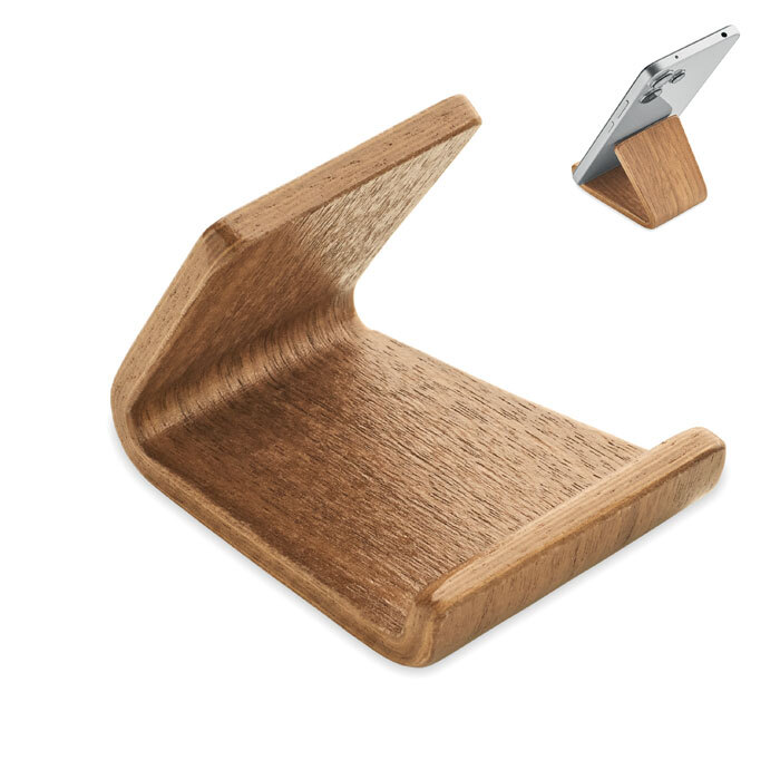 Smartphonehalter aus Wallnussholz 8 x 5,8 x 6,5 cm