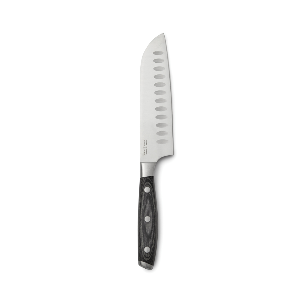 Couteau Santoku Vinga en acier inoxydable et bois 25,5 cm de long