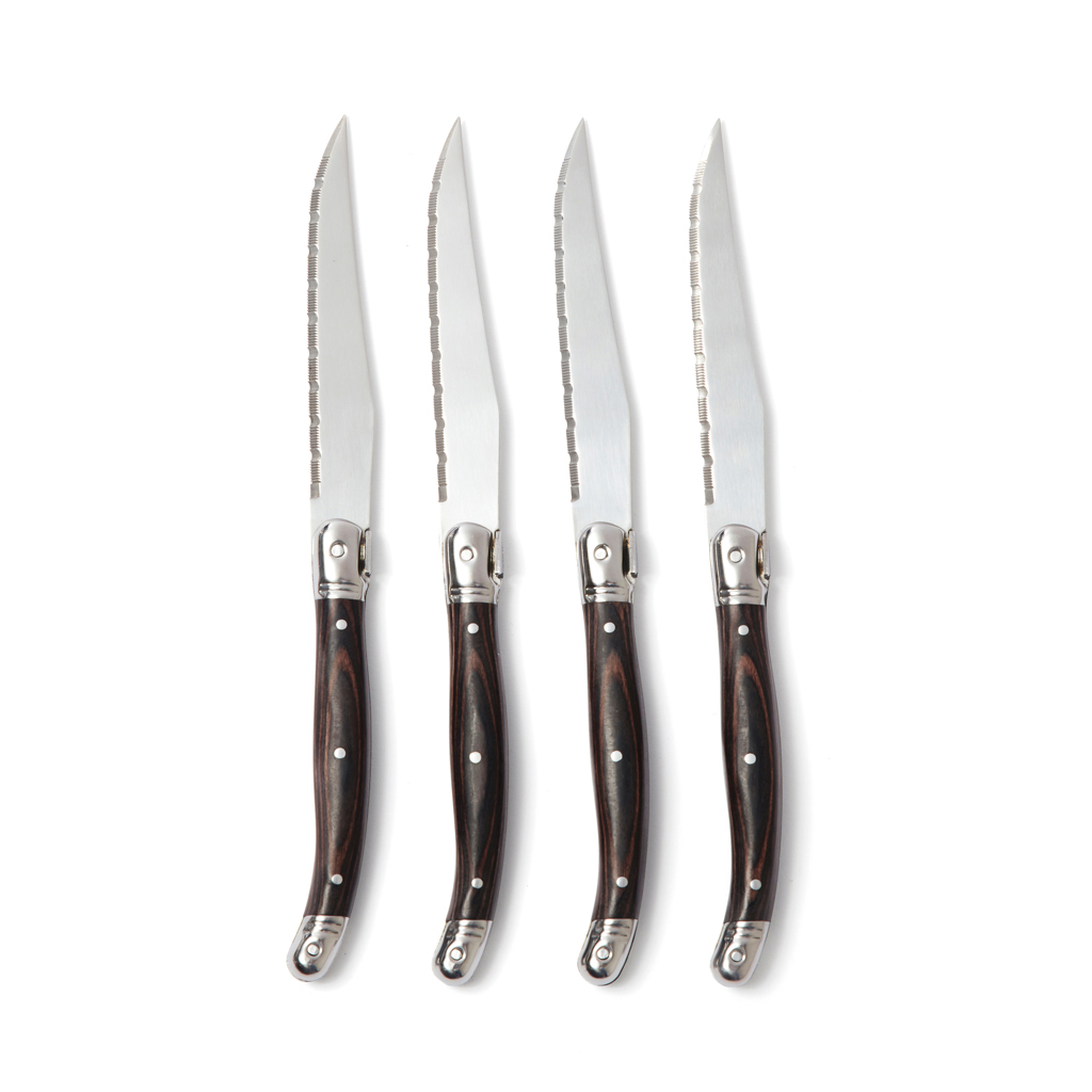 Vinga meat knife set of 4 stainless steel/wood in gift box