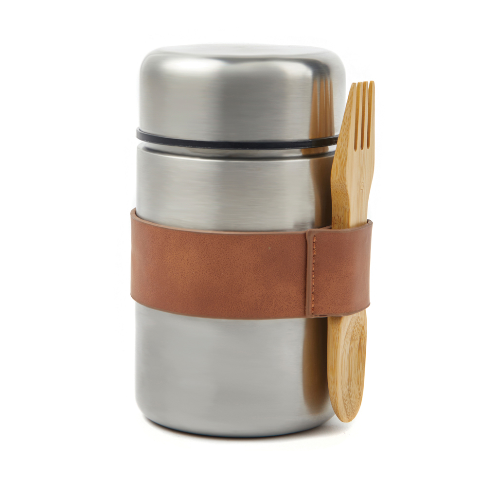 Vinga Lunchpot en acier inoxydable 0,5 l avec cuillère/fourchette en bois 2 en 1