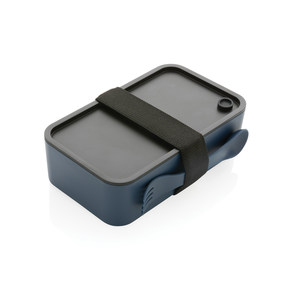 Boîte à lunch en PP/silicone recyclé 1,2 l avec cuillère et fourchette