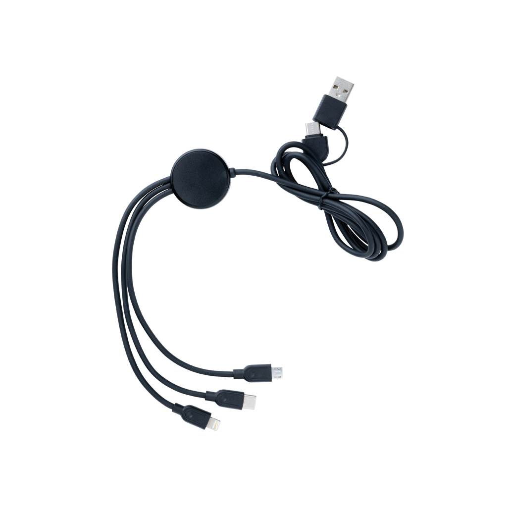 USB 6-in-1 Ladekabel Recyclingkunststoff mit Type-C Ausgang