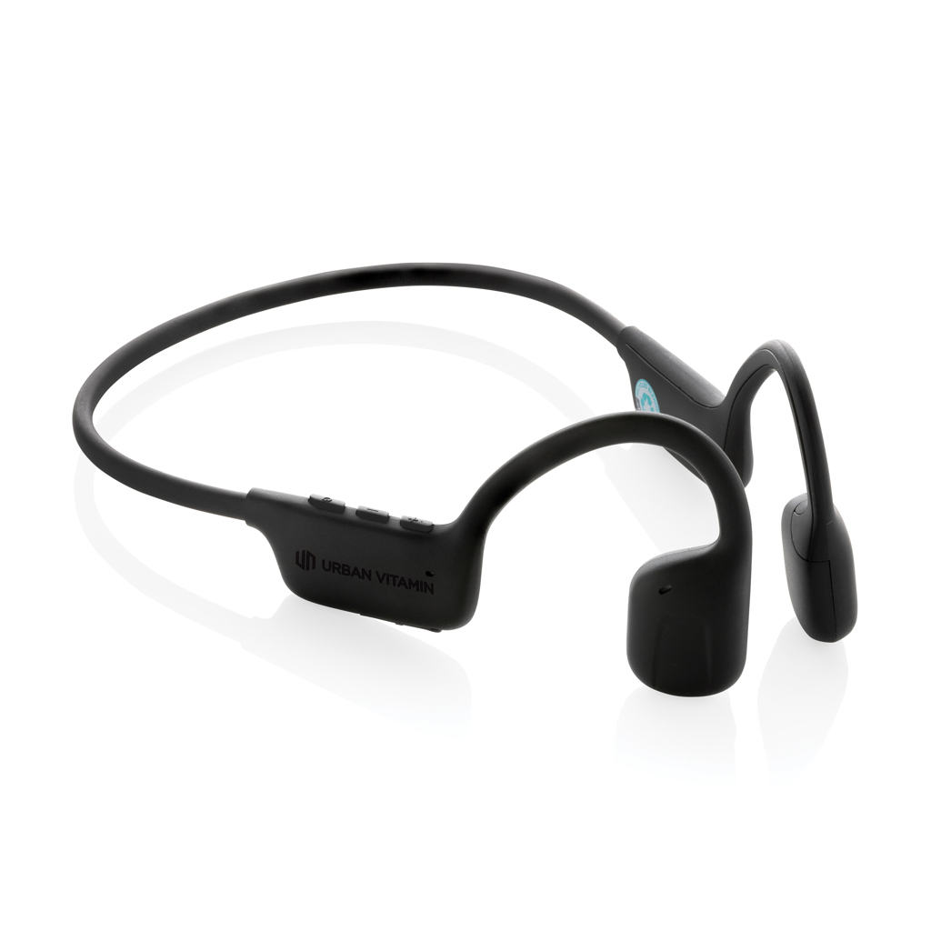 Casque sans fil à oreillettes ouvertes en plastique recyclé, résistant à l'eau (IPX4)